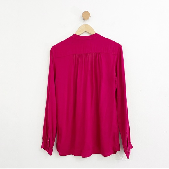 Sundance Deep Pink Long Sleeve Flowy 100% Rayon Top - Picture 6 of 6